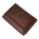 thumbnail image 4 of Cartera GEEK de piel de vaca para hombre, de alta calidad, vintage, de cuero genuino, antirrobo, con cadena, triple pliegue, tarjetero, 6006, 4 of 5
