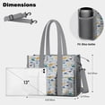 thumbnail image 5 of Teacher Tote Bag,Colorful Cartoon Dinosaurs with Mixed Elements Pattern Teacher Utility Tote Bag,Large Work Tote Bags for Women with Multiple Pockets,Top Zipper Closure,13.8x10.6x6.7 Inch, 5 of 5