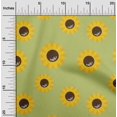 thumbnail image 2 of oneOone Cotton Poplin Twill Olive Green Fabric Floral Sunflower Silhouette Quilting Supplies Print Sewing Fabric By The Yard 56 Inch Wide, 2 of 4