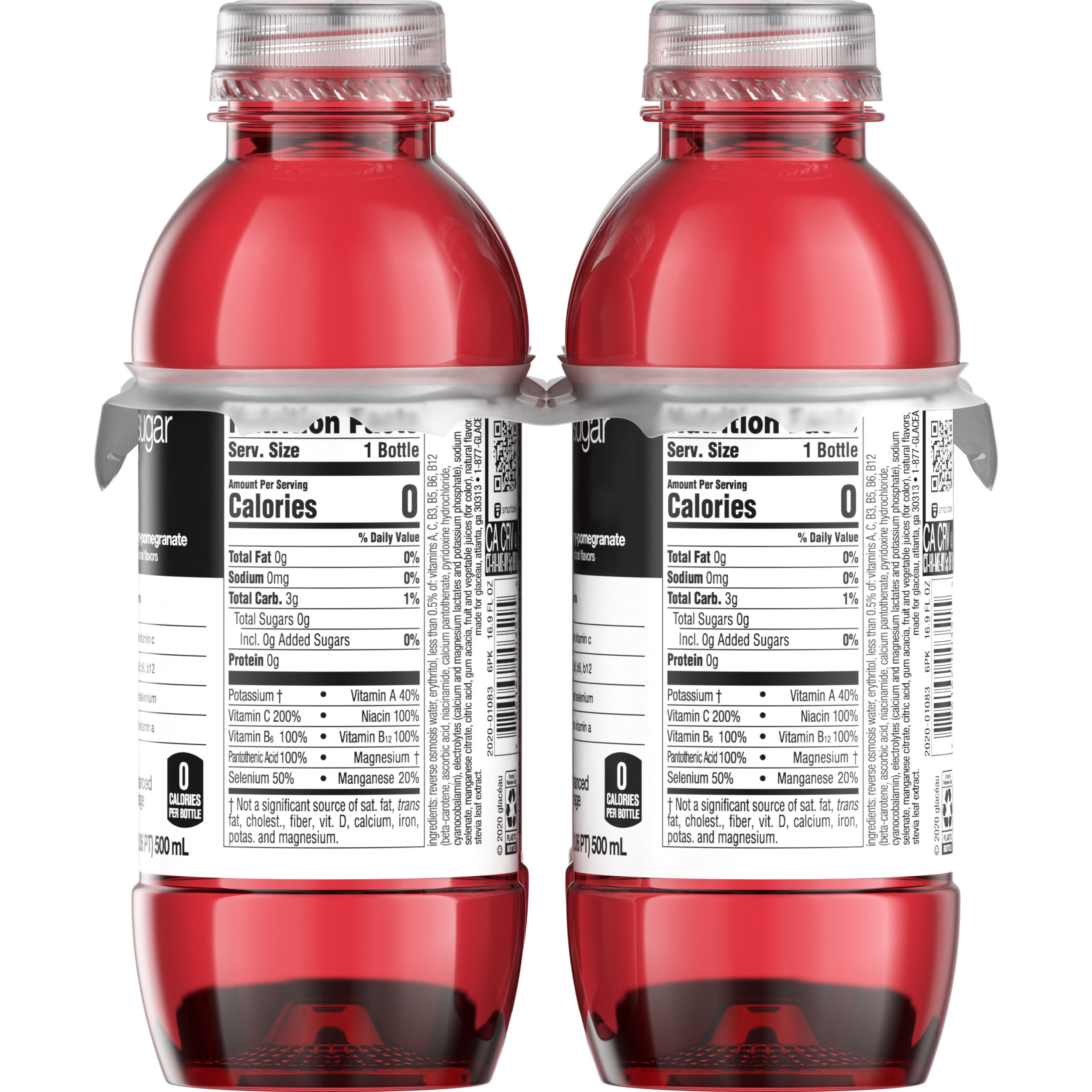 vitaminwater zero xxx, electrolyte enhanced water w/ vitamins, açai-blueberry-pomegranate drinks, 16.9 fl oz, 6 Pack