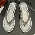 thumbnail image 4 of Anuirheih Slip on Sandals Women,Women's Flat Shoes Ladies Beach Sandals Summer Non-Slip Causal Slippers(Silver), 4 of 5