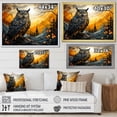 thumbnail image 4 of Designart "Nights Watch Geometric Yellow Owl" Animals Floater Framed Wall Decor, 4 of 7
