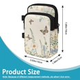 thumbnail image 7 of COEQINE Forearm Crutch Accesories Walking Stick Bag Butterfly Daisy Beige Elbow Crutch Pouch, Cane Attachment, with Multiple Pockets, Phone Holder, for Adults Women Men, 7 of 7