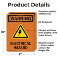 thumbnail image 2 of (2 Pack) Electrical Hazard With Symbol OSHA Warning Sign 7 Inch X 10 Inch Vinyl Label Decal Sticker Weather Resistant, UV Protected for Workplace, Business, and Construction Site, Made, 2 of 7
