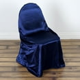 thumbnail image 2 of BalsaCircle 10 Navy Blue Universal Solid Satin Chair Covers Slipcovers Wedding Decorations, 2 of 4