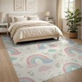 thumbnail image 3 of ODIKA 8'x10' Washable Area Rug Cute Motifs Entry Scattered Polka Dot Pink Navy Whimsical Playful for King Size Bedroom Under Bed, Master Suite, Non-Shedding, Easy Care, 3 of 7