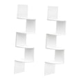 thumbnail image 4 of 2 estantes de esquina para pared, de madera rústica, para almacenamiento, decoración, montaje en esquina Blanco, 4 of 9