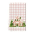 thumbnail image 2 of Pink Christmas Kitchen Dish Towel Set, Retro Pink Absorbent Dish Tea Towels Quick Dry Cloth, Cute Santa Elk Hand Towel Bar Hand Dishcloths Decorative Bath Towel for Women Friends, 2 of 4