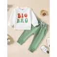 thumbnail image 2 of Wassery Big Brother Little Brother Matching Outfits Toddler Boys 2 Pcs Fall Pants Sets Long Sleeve Letter Print Sweatshirt Tops and Drawstring Pants Sets, 2 of 9