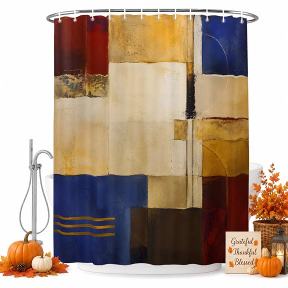 Modern Bohemia Shower Curtain Set - Long 72" x 84" Washable Bathtub Curtain with 12 Hooks, Abstract Minimalist Geometric Colorful Waterproof Fabric Stall Shower Curtains for Bathroom/Bathtub Décor