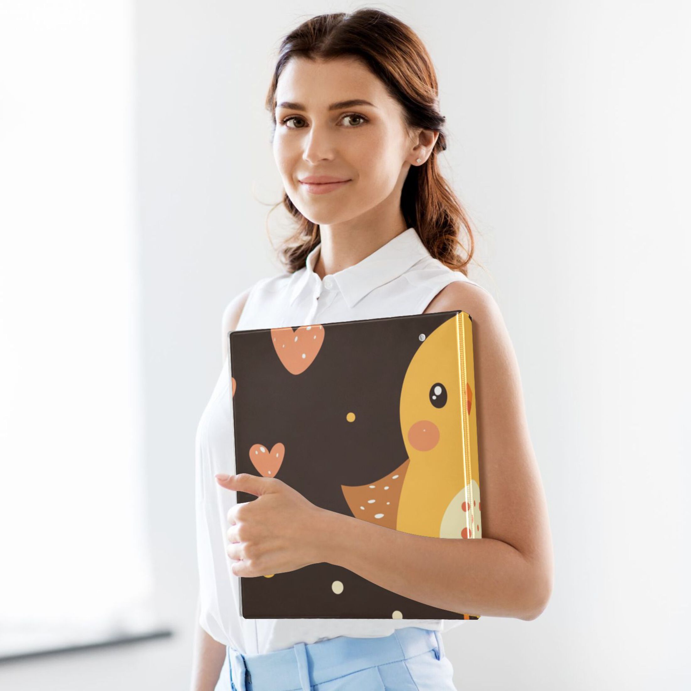Baby Chick 3 Ring Binders 1.5 inch Hardcover File Folders with Interior Pockets A4 Size Organizer for School Office Hospital