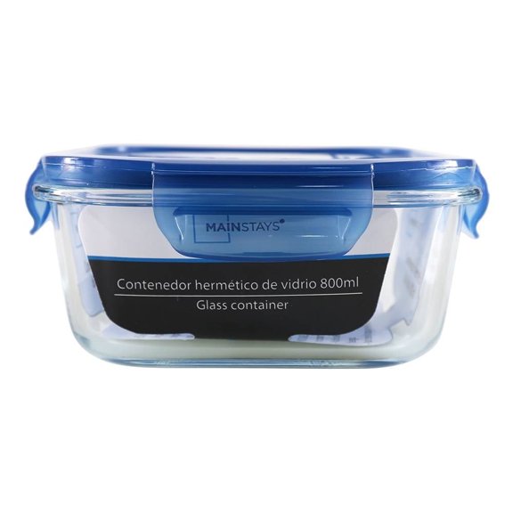 Contenedor Mainstays Hermético de Vidrio 800 ml Azul