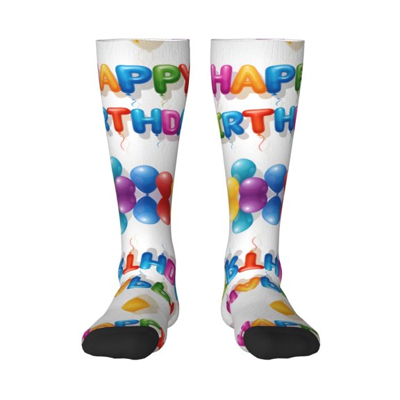 Women's Knee High Socks Happy Birthday Thermal Soft Knee Long Socks