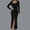 Black, variant on QUNYINEY Long Sleeve Everyday Dresses for Women Knit Long Casual Bodycon Dress with Slit Square Neck Elegant Slim Fit Solid Dresses