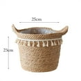 thumbnail image 5 of Home Textile Storage,Seagrass Wicker Basket Flower Pot Folding Basket Storage Basket Decoration, 5 of 5