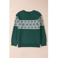 thumbnail image 6 of Women's Plus Size Green Christmas Snowflake Pattern Drop Shoulder Sweater | [ZhiHiMeRi] | (US 14W-16W)1X, 6 of 11