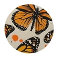 thumbnail image 4 of WYYP Butterflies Orange Black Dots Round Tablecloth 100% Polyester Waterproof Resistant Fabric White, 4 of 8