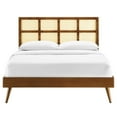 thumbnail image 5 of Modway Sidney Cane Rattan and Wood King Platform Bed with Splayed Legs in Walnut, 5 of 7