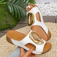thumbnail image 2 of Slippers for Women Summer Wedge Thick Sole Peep Toe Slip-on Slides Shoes Summer Casual Outdoor Indoor Beach Sandals, 2 of 10