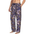 thumbnail image 2 of Daiia Snake And Floral Men's Sleep Pant with Pockets and Drawstring,Pajama Pants-Large, 2 of 9