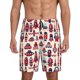 thumbnail image 1 of Balery Rocket Pattern Pantalones cortos de pijama de punto de algodón para hombre con cinturilla y bolsillos-X-Large, 1 of 6