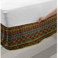 thumbnail image 2 of African Bed Skirt, Colorful Diamond Motifs with Angled Lines Lively Palette Geometric Borders, Elastic Bedskirt Dust Ruffle Wrap Around for Bedding Decor, 4 Sizes, Multicolor, by Ambesonne, 2 of 2