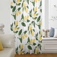 thumbnail image 6 of Lemons Leaves Sheer Curtains 45 Inches Long, Summer Fruits Floral Botanical Light Filering Curtains, Breathable Simi Curtain Privacy Drapes for Kitchen Bathroom Lightweight Small Window Treatment, 6 of 9