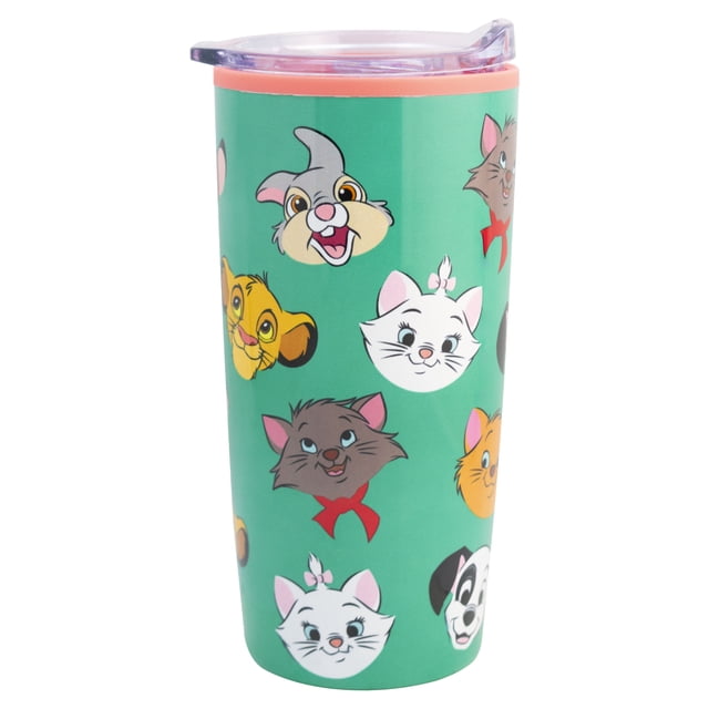 Termo Doble Pared, Diseño Tiernos Personajes Clásicos Disney, Aristogatos, Bambi y 101 Dálmatas, Capacidad 500 ml