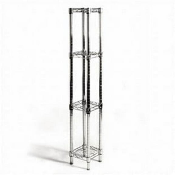 Shelving Inc. 8" d x 8" w x 64" h Chrome Wire Shelving with 4 Tier Shelves, Weight Capacity 800lbs Per Shelf