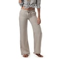 thumbnail image 3 of Womens Casual Linen Palazzo Trousers with Lantern Drawstring, 3 of 6