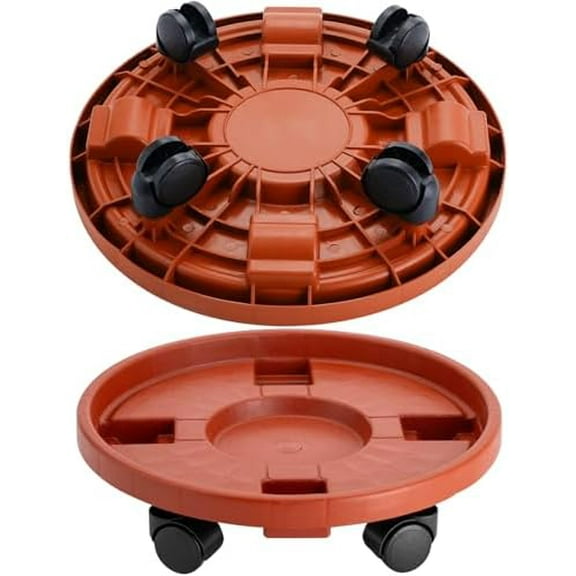 2 Pack 13IN Plant Caddy with Wheels Round Rolling Plant Stand Plant Dolly, 200lbs for Capacity Caddy for Indoor and Outdoor Use, Patio, Flower Pot