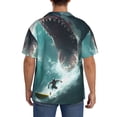 thumbnail image 5 of Fotbe Surfing Shark print Short Sleeve Button Down Shirts for Men Casual Summer Beach Wrinkle Free Shirt-3X-Large, 5 of 7