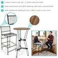 thumbnail image 3 of Sunnydaze 3-Piece Steel Bar Set with Table and 2 Bar Stools, Black, 3 of 9
