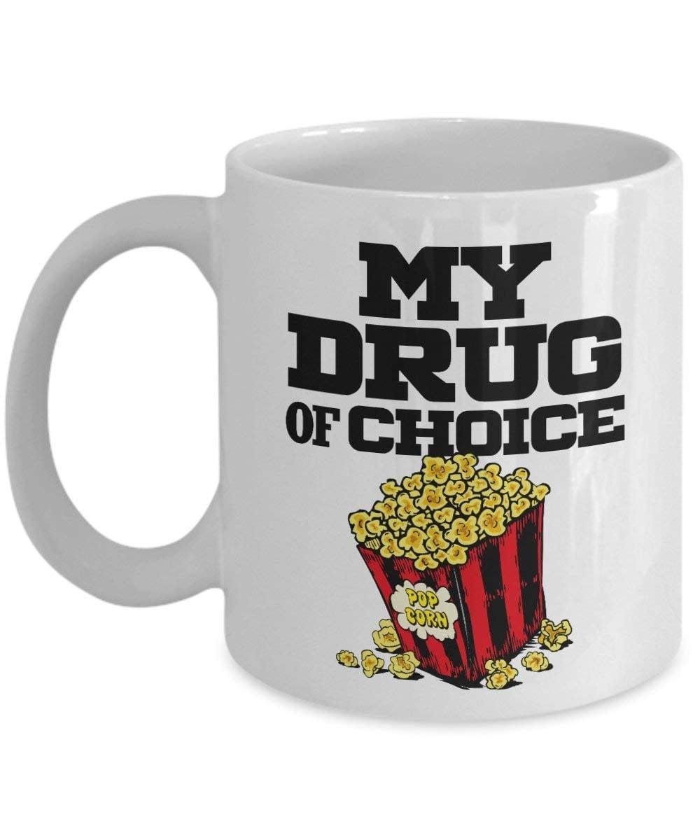 My Drug Of Choice Popcorn Coffee & Tea Gift Mug For A Popcorn Lover
