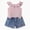 A1 Pink, variant on Toddler Girl Clothes Toddler Baby Girl Summer Outfit 9 12 18 24 Months 2T 3T 4T Baby Girl Outfit Set Bow Front Top Heart Embroidered Elastic Waist Denim Shorts 2 Pcs Clothes Set