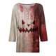 thumbnail image 4 of Camisa Henley informal de manga 3/4 para mujer, blusa con cuello en V y botones con estampado tie-dye para uso diario, 4 of 5
