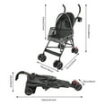 thumbnail image 2 of Foldable Small & Medium-Sized Dogs/Cats Pet Stroller W/Cup Holder Black 4 Wheels, 2 of 17