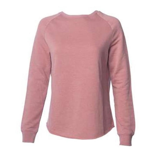 Independent Trading B06976105 Chandail à Col Rond pour Femmes California Wave Wash , Rose Poussiéreux - Grand