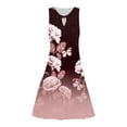 thumbnail image 2 of Gibobby Vestido corto casual para mujer Vestido de verano informal con estampado floral sin mangas para mujer(Rosa,XL), 2 of 4