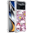thumbnail image 2 of Phone Case for Xiaomi Poco X4 Pro 5G,Crystal Bling Quicksand Effect TPU Bumper Case with Four Corners Drop Protection Cover for Xiaomi Poco X4 Pro 5G,YBDT Pink Horse, 2 of 6