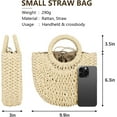 thumbnail image 5 of Straw Hobo Bags for Women Small Crossbody Bag Beach Purse Weave Shoulder Handbag Rattan, 5 of 12