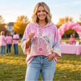 thumbnail image 4 of Women's Breast Cancer Awareness Hoodie in October We Wear Pink Shirts Drawstring Print 3/4 Sleeve Sweatshirts for Women, 4 of 7