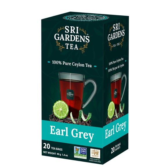 Sri Gardens Tea, Earl Grey, 20 Tea Bags