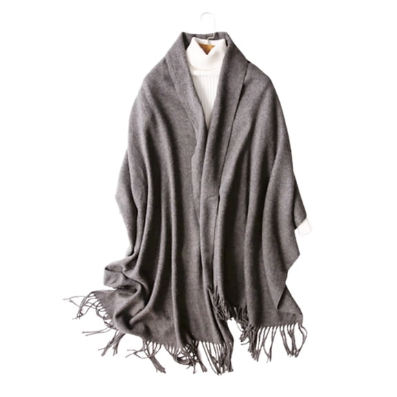 Gray Scarf Autumn and Winter Thickened Wool Scarf Shawl Use Black Women Wool Shawl Scarf Solid Lightweight Soft Wrap for Fall Winter