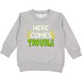 thumbnail image 2 of Inktastic Here Comes Trouble Toddler Sweatshirt, 2 of 4