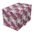 thumbnail image 1 of Floral Dog Crate Cover, Bold and Inky Illustrations of Roses Lilies and Chamomiles, Easy to Use Pet Kennel Cover Small Dogs Puppies Kittens, 7 Sizes, Magenta Purple, by Ambesonne, 1 of 1