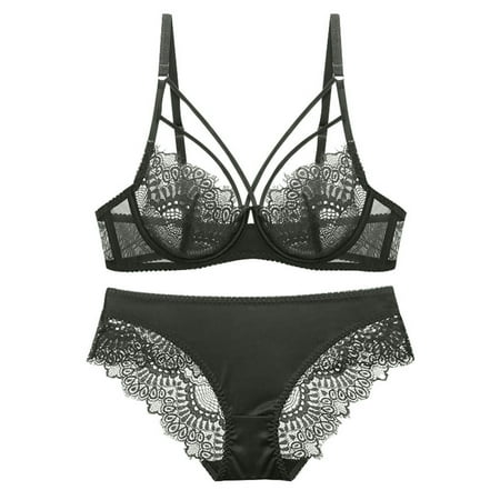 Bras No Underwire Womens Plus Size Bras No Underwire Full Support Sexy Lace Lingerie For Women Comfortable And Breathable Gathered Oversized Bra Set