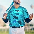 thumbnail image 6 of Daiia World Turtle Day Mens Baseball Jersey Button Down Shirts Short Sleeve Sports Uniforms-Medium, 6 of 9