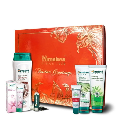 Himalaya Gift Pack (Purifying Neem Face Wash, Purifying Neem Scrub, Cocoa Butter Intensive Body Lotion, Natural Glow Fairness Cream, Lip Balm, (Best Natural Fairness Cream In India)