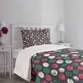 thumbnail image 3 of Ambesonne Grunge Quilted Bedspread Set 2 Pcs, Brushed Floral Design, Twin Size, Dark Taupe Sea Green, 3 of 5
